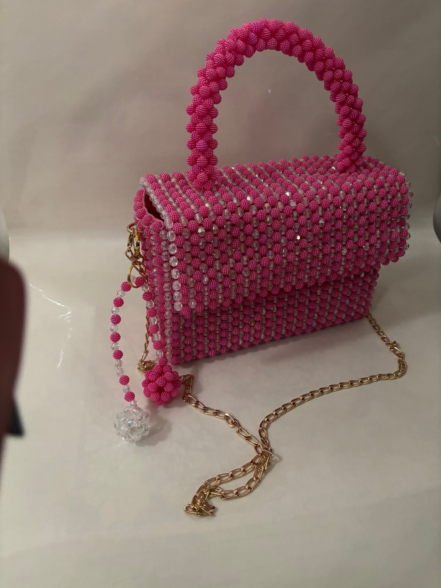 Hand made beaded tote bag
