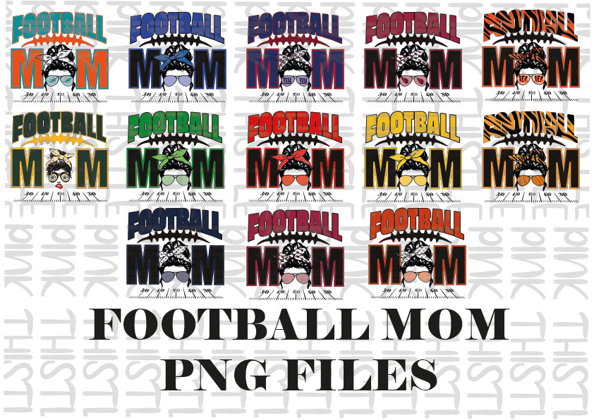 Football Mom PNG Bundle | Digital Download | Game Day Mom Designs for T-Shirts, Mugs & More