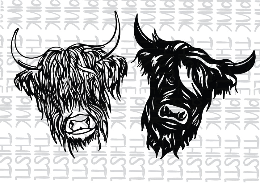 Highland Cow SVG Bundle | Digital Download for Cricut & Silhouette | Scottish Highland Cattle Designs