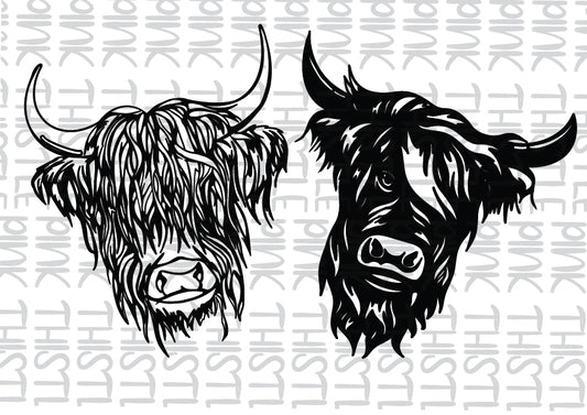 Highland Cow SVG Bundle | Digital Download for Cricut & Silhouette | Scottish Highland Cattle Designs