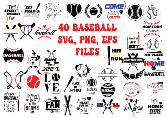 Baseball SVG Bundle | Digital Download for Cricut & Silhouette | Baseball Ball Clipart & Designs