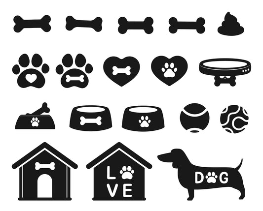 Dog Bones & Accessories SVG Bundle | Digital Download for Cricut & Silhouette | Pet Lover Designs