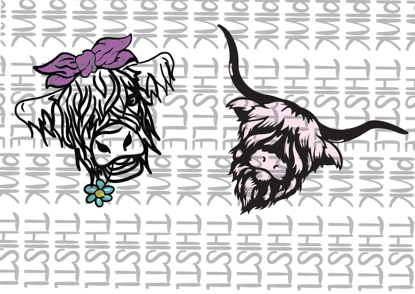 Highland Cow SVG Bundle | Digital Download for Cricut & Silhouette | Scottish Highland Cattle Designs