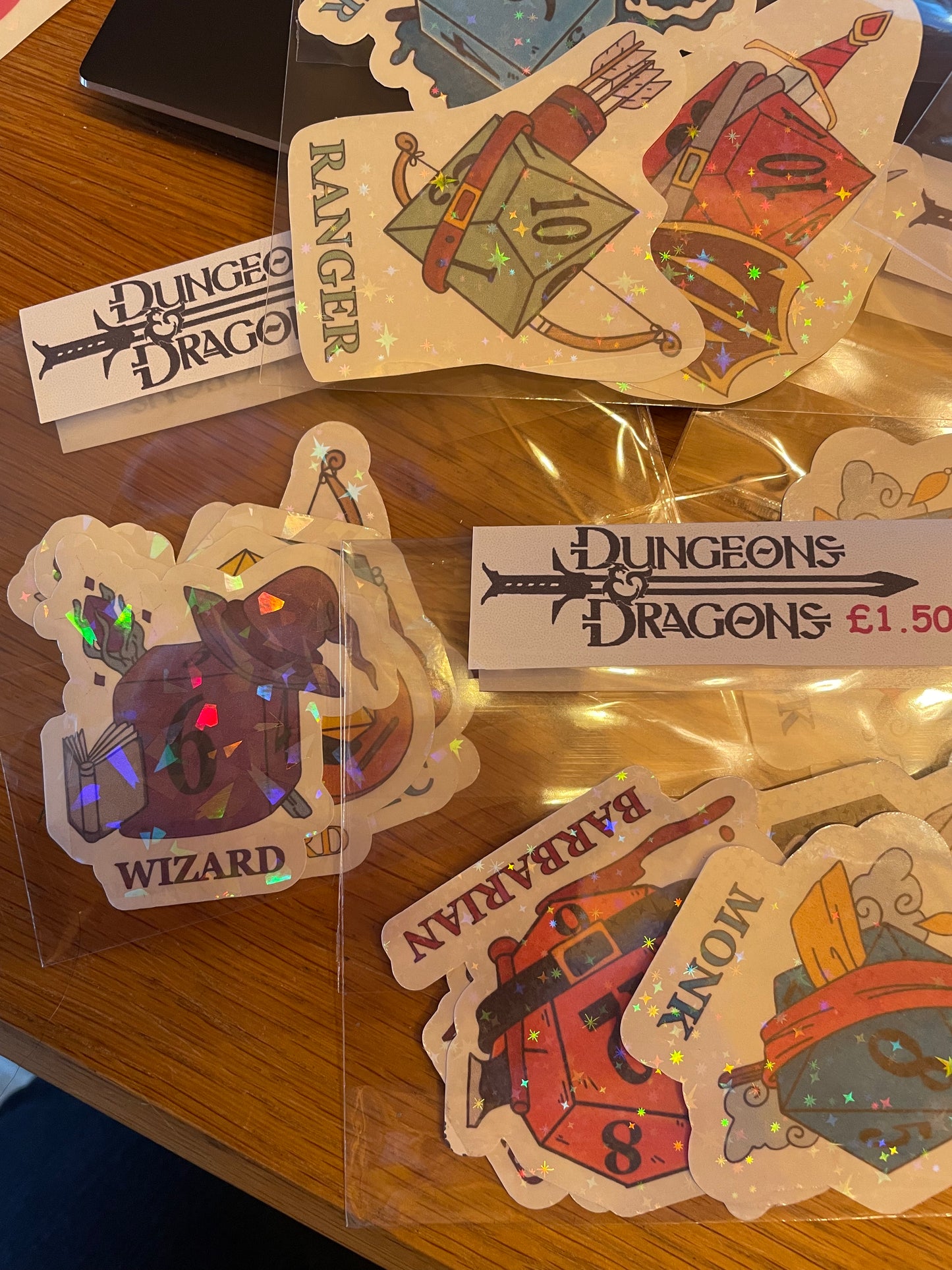 Dungeons and Dragons die cut dice stickers