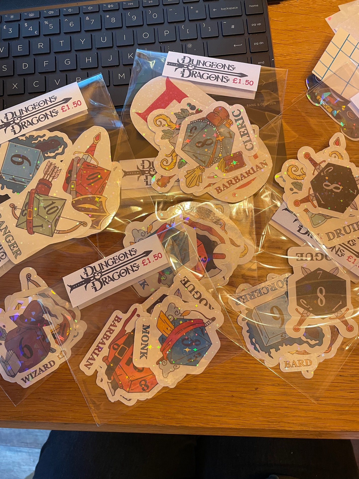 Dungeons and Dragons die cut dice stickers