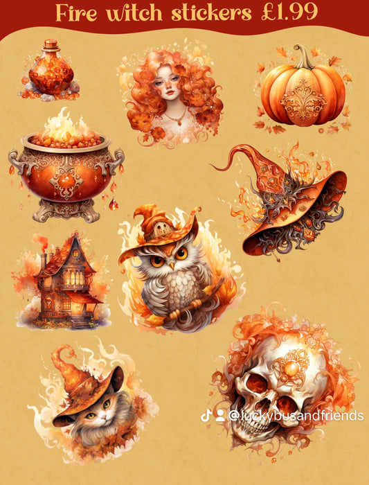 Fire Witch stickers.