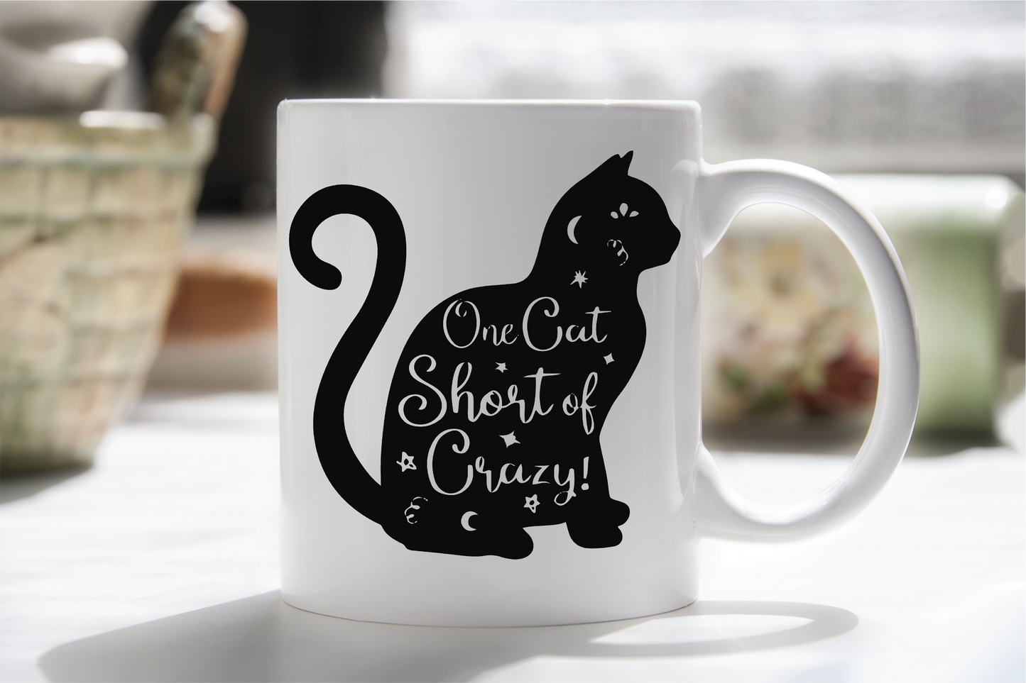 1 Cat Short of Crazy" Cat-Shaped Word Art SVG | Digital Download for Cricut & Silhouette