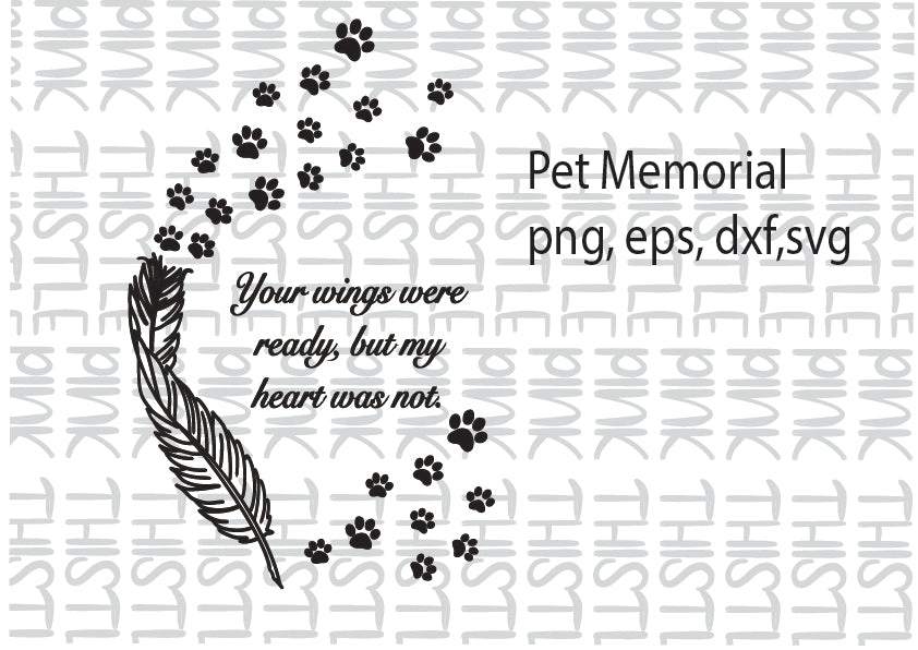 Feather and Dandelion Pet Memorial SVG | Digital Download for Cricut & Silhouette | Angel Wings & Remembrance Design