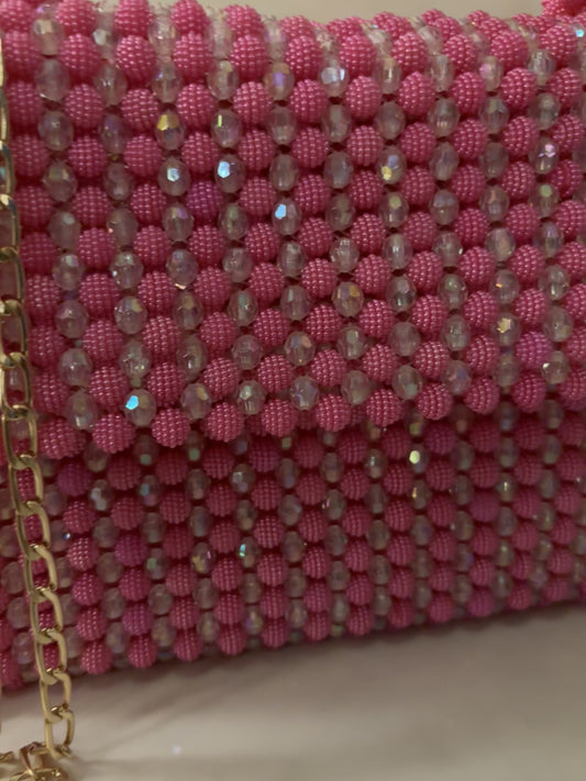 Hand made beaded tote bag